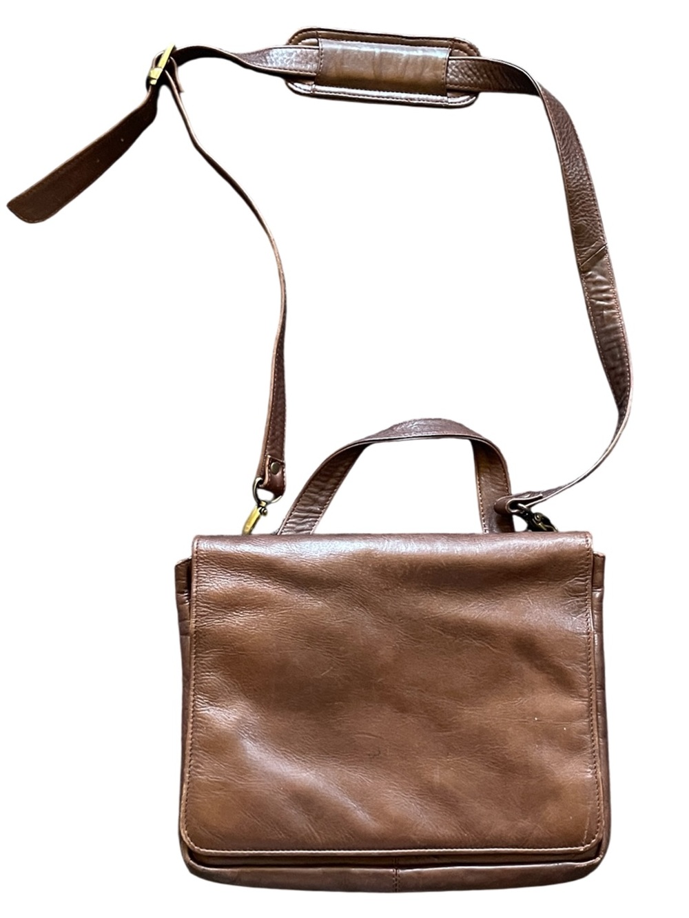 Wilson Pebble Leather Brown Double Sided Bag, Multi-pocket